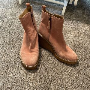 Zodiac Pink Suede Ankle Boots